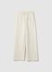 White regular fit cotton blend jogger trousers_4