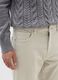 Beige slim fit stretch cotton ribbed trousers_3