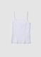White pure cotton ribbed vest top_0