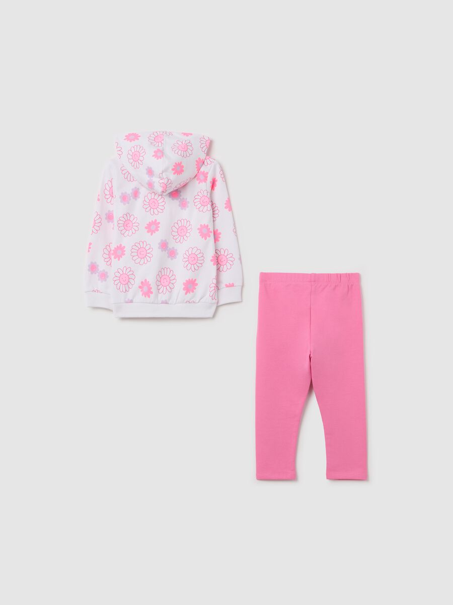 Jogging set in cotone stretch con stampa fiori _1
