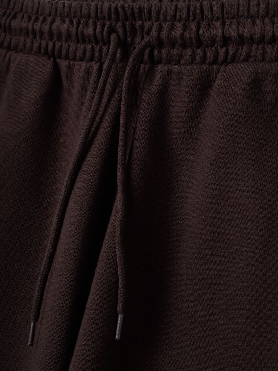 Brown pure cotton joggers with elasticated waist, oversized fit_1