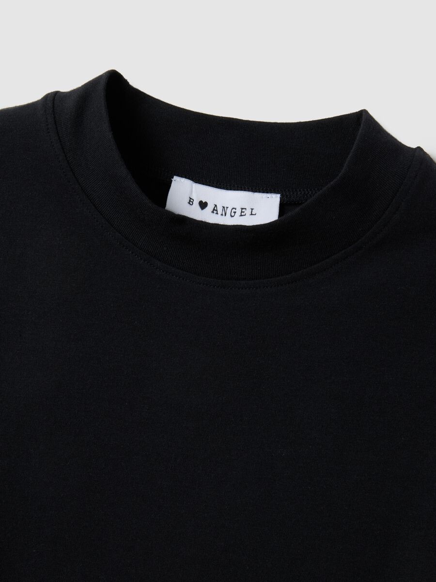 T-shirt in cotone elasticizzato nera slim fit_5