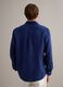 Blue regular-fit pure linen shirt with double pocket_2