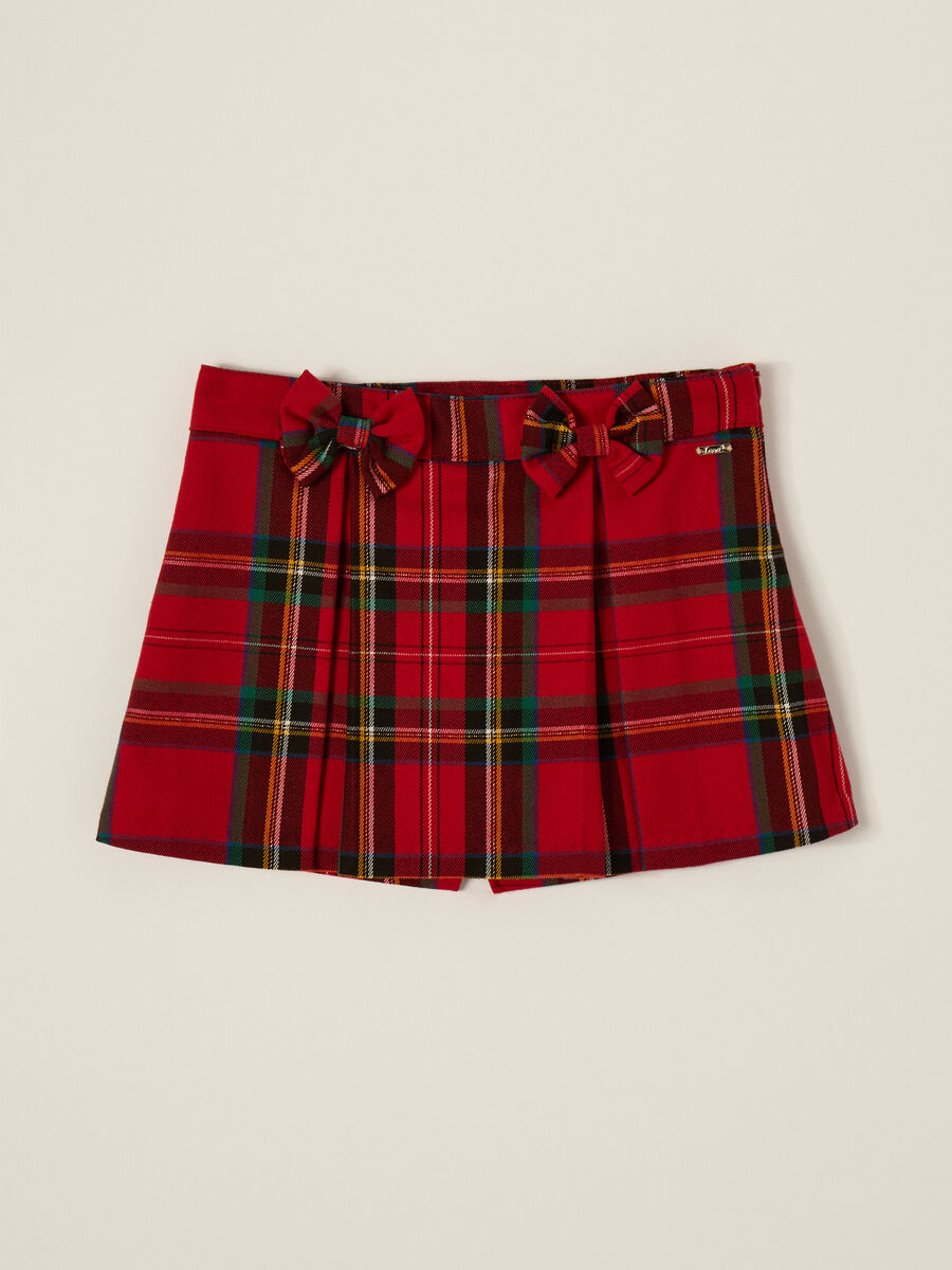 Red tartan skirt in stretch fabric_0