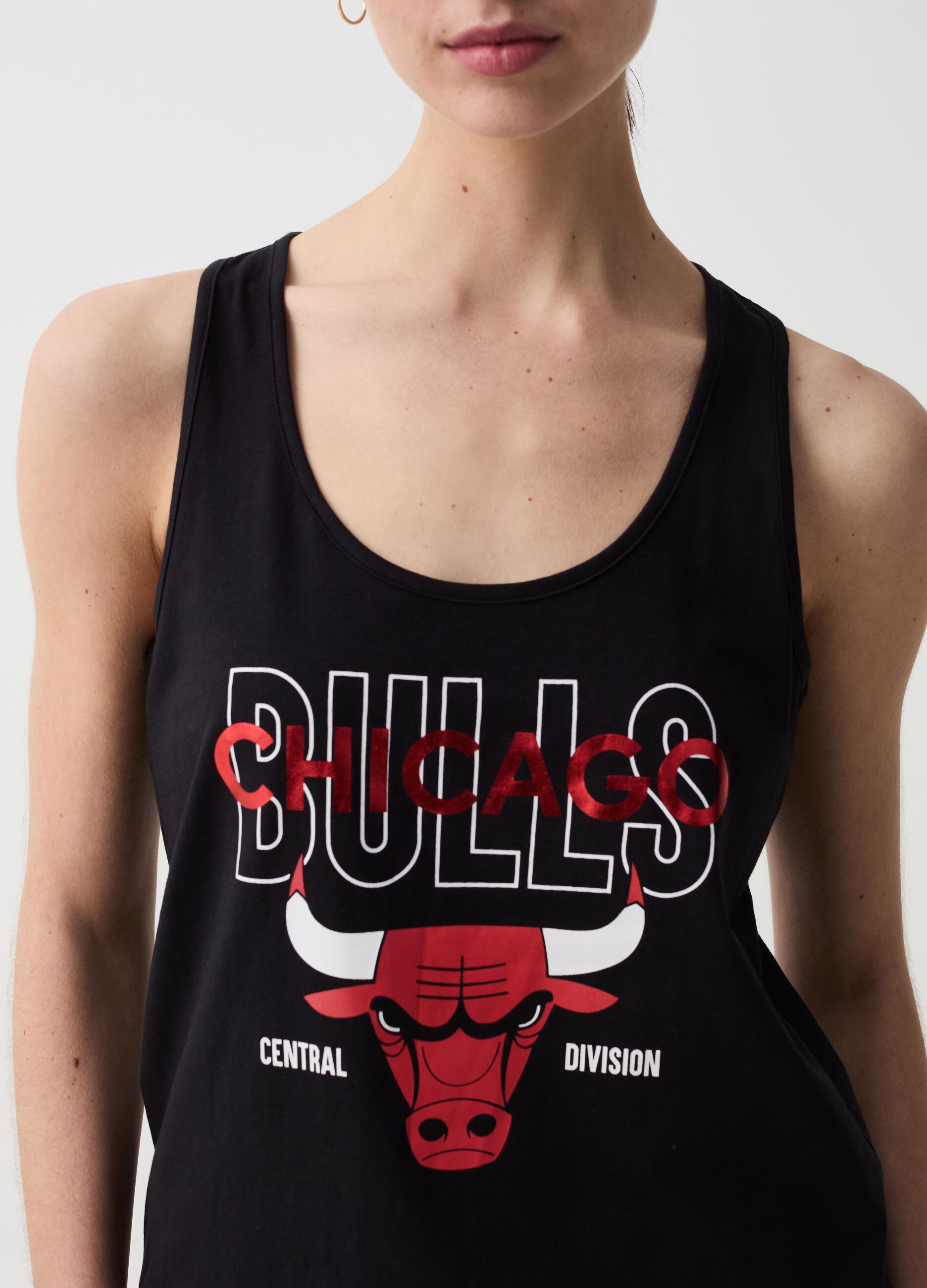 Tank top with NBA Chicago Bulls print
