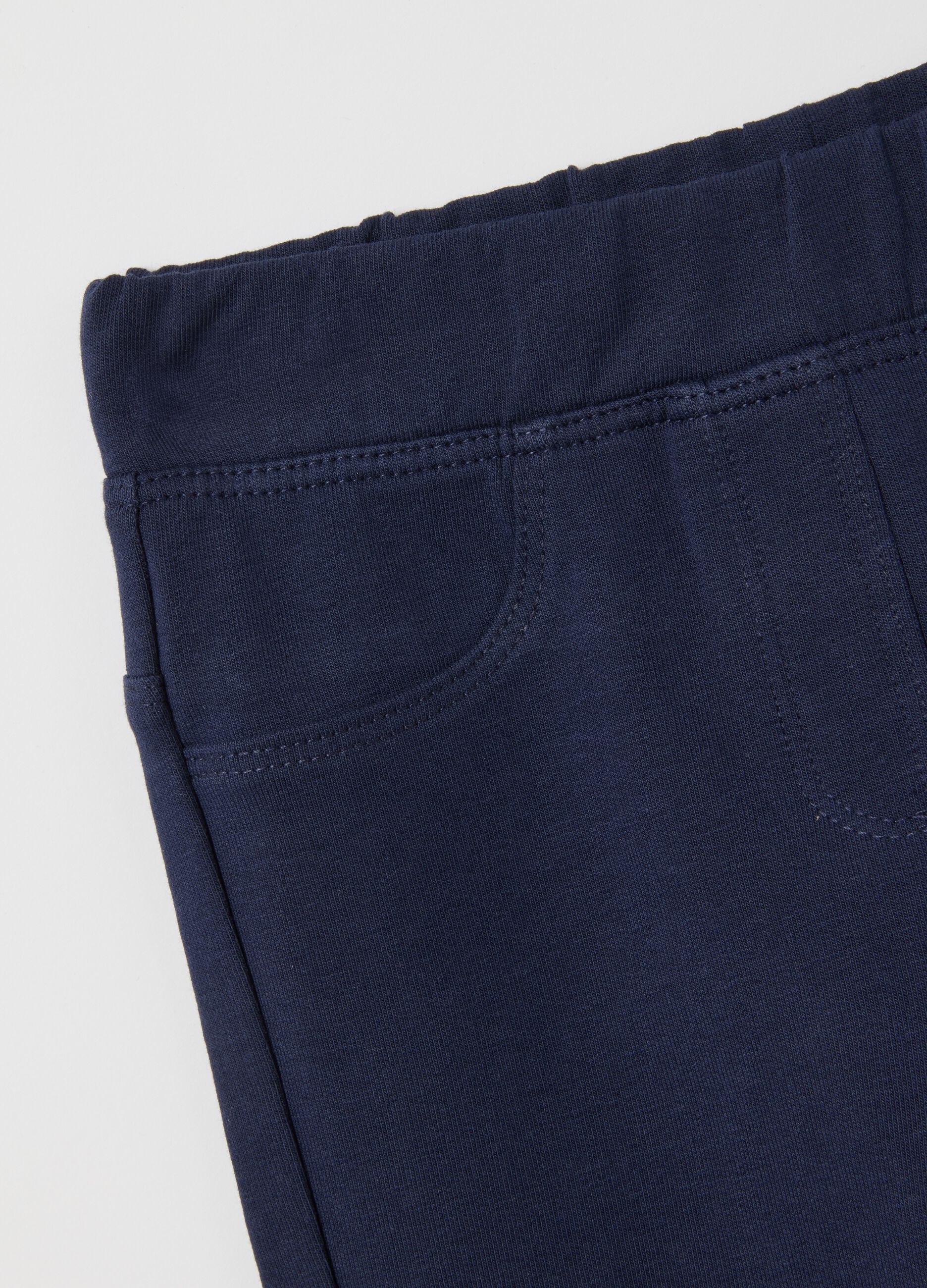 Baby Blue Cotton Flare Fit Trousers