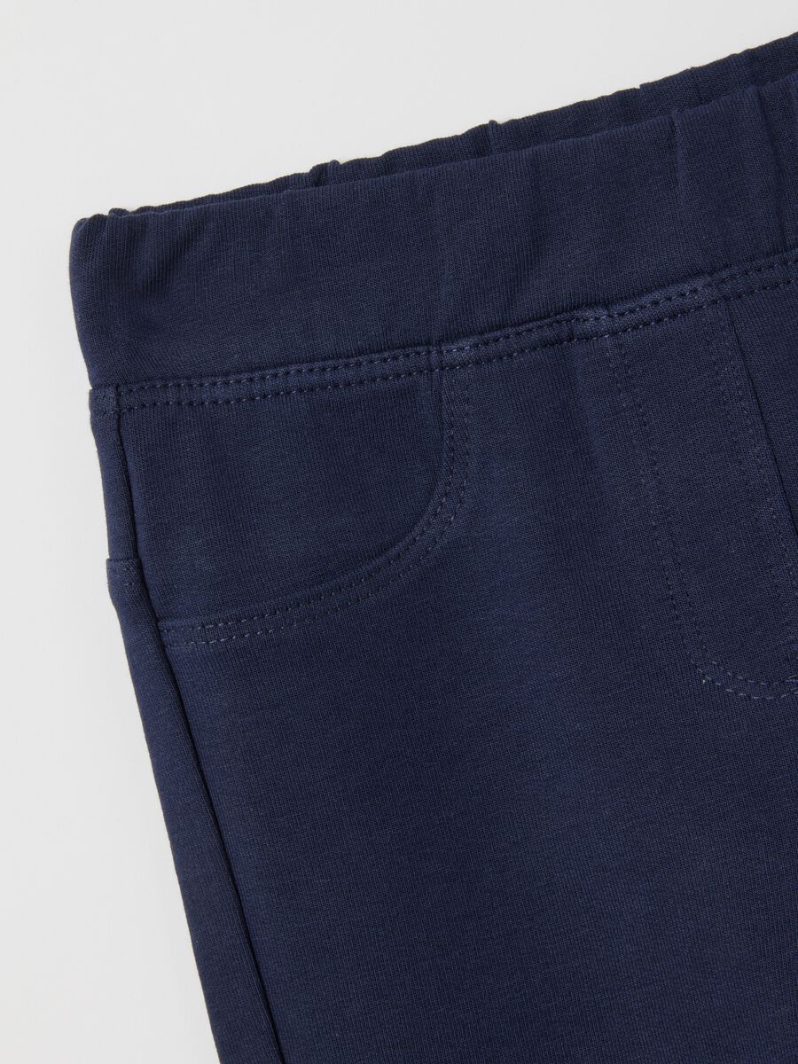 Baby Blue Cotton Flare Fit Trousers_2