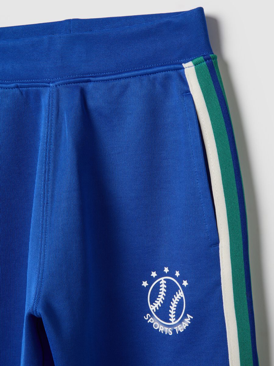 Children's Regular Fit Blue Cotton Blend Trousers_2