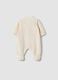 Beige organic cotton-blend all-in-one baby sleepsuit with Mickey embroidery_1