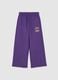 Girls' purple culottes in cotton blend with Lakers print_3