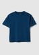 Oversized fit children's blue pure cotton crew neck t-shirt_0