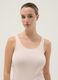 Beige regular fit stretch cotton tank top_1