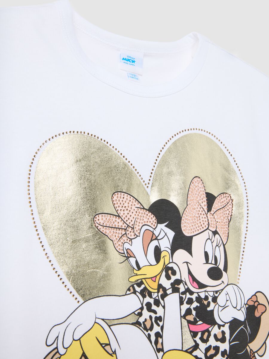 Girls' set of pure white cotton t-shirt with Disney print in regular fit_3
