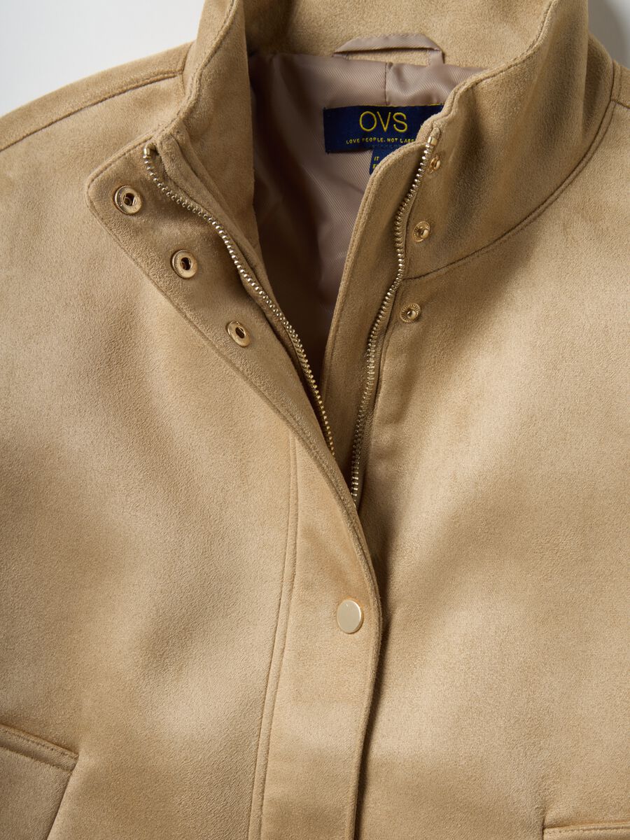 Regular fit beige jacket with full zip_5