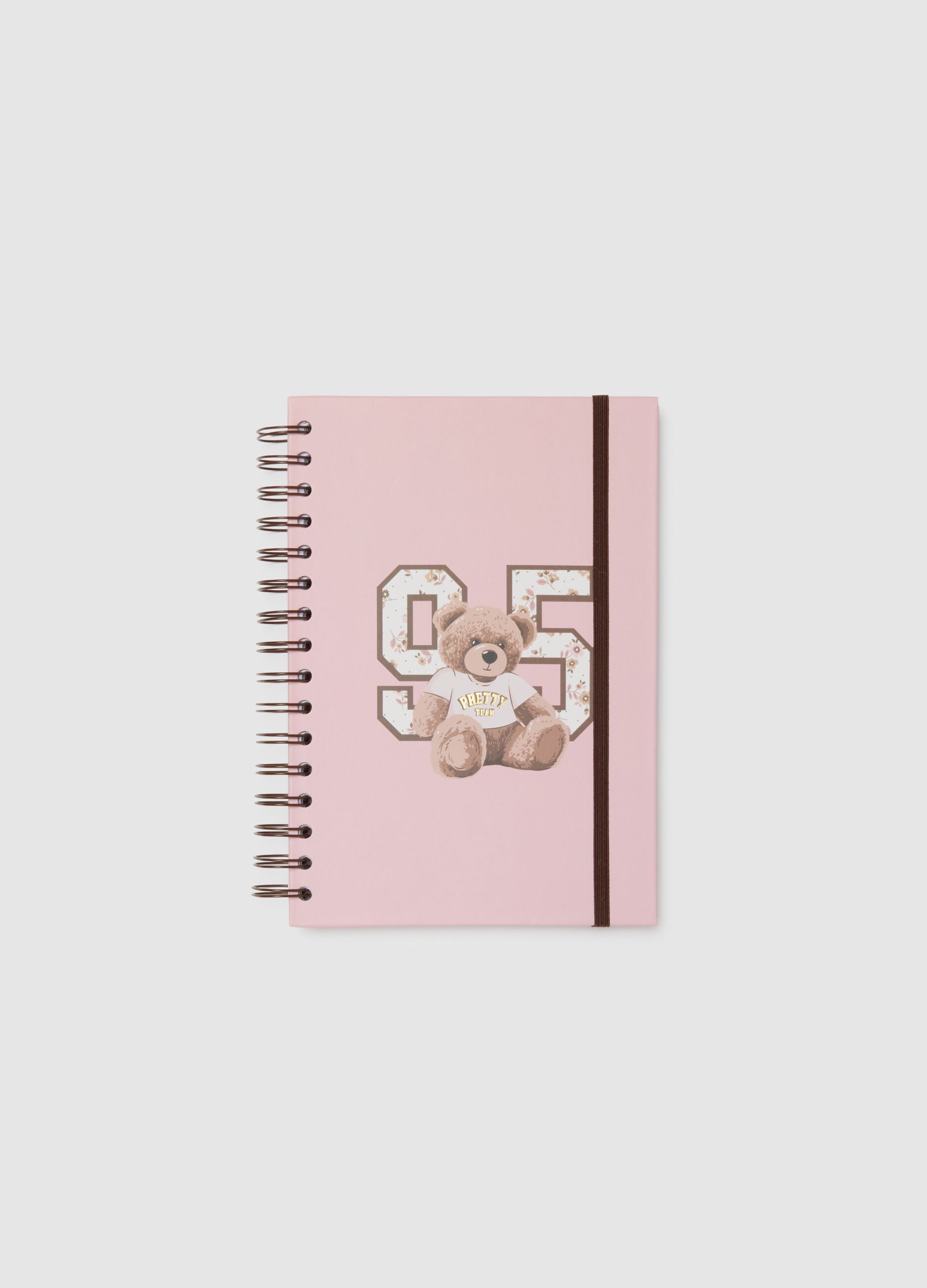 Grey Paper Notebook with Hearts