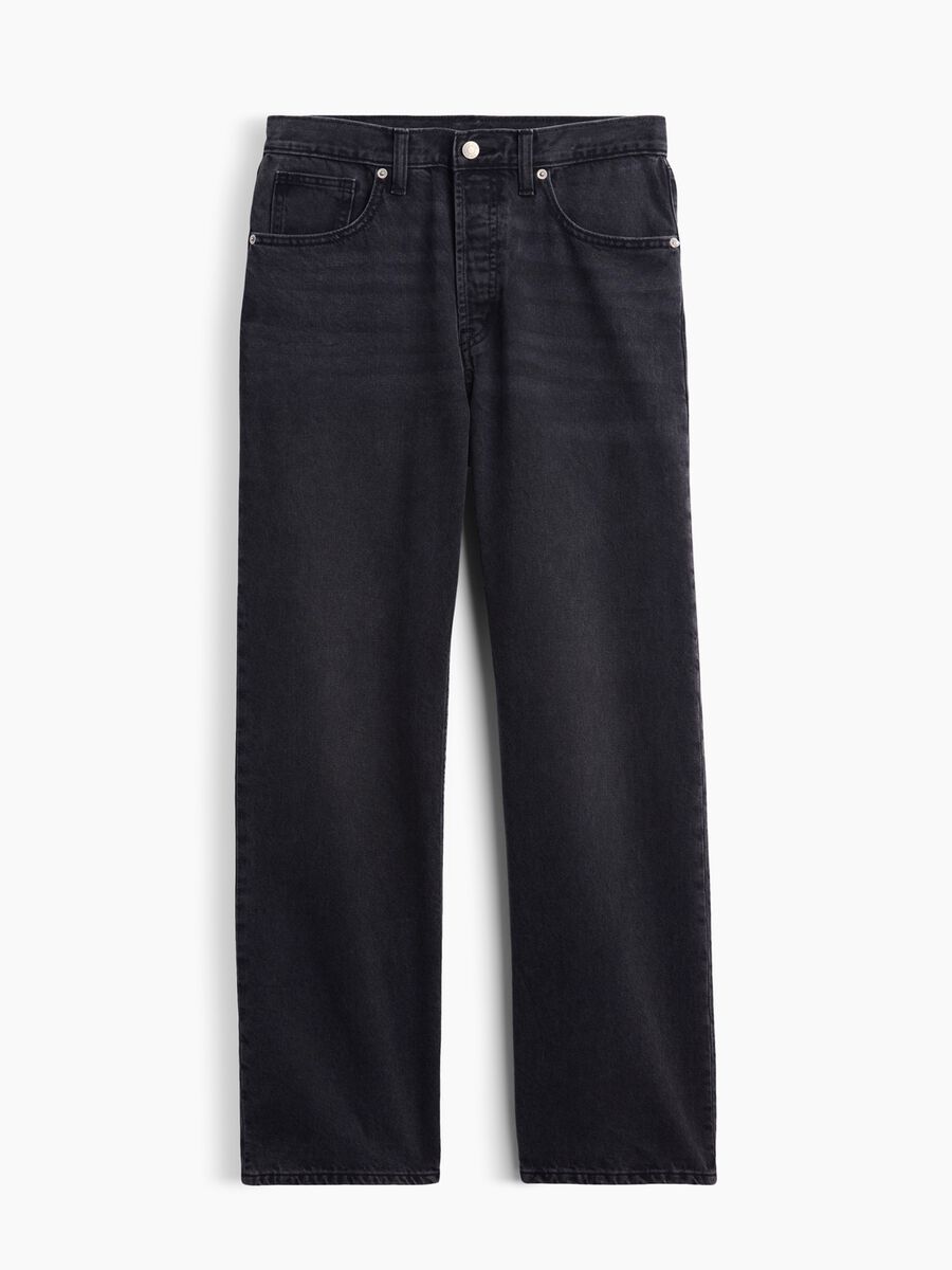 Jeans neri in puro cotone a gamba dritta over_6