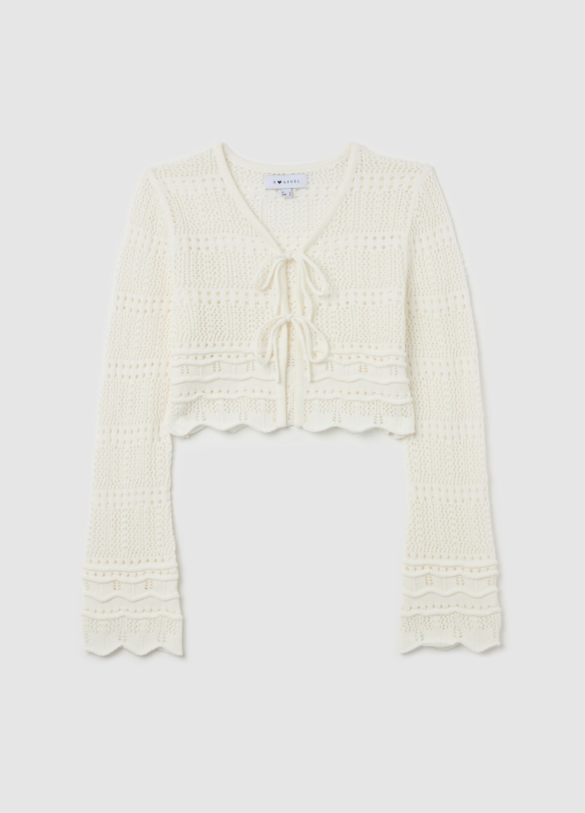 Crochet cardigan with laces