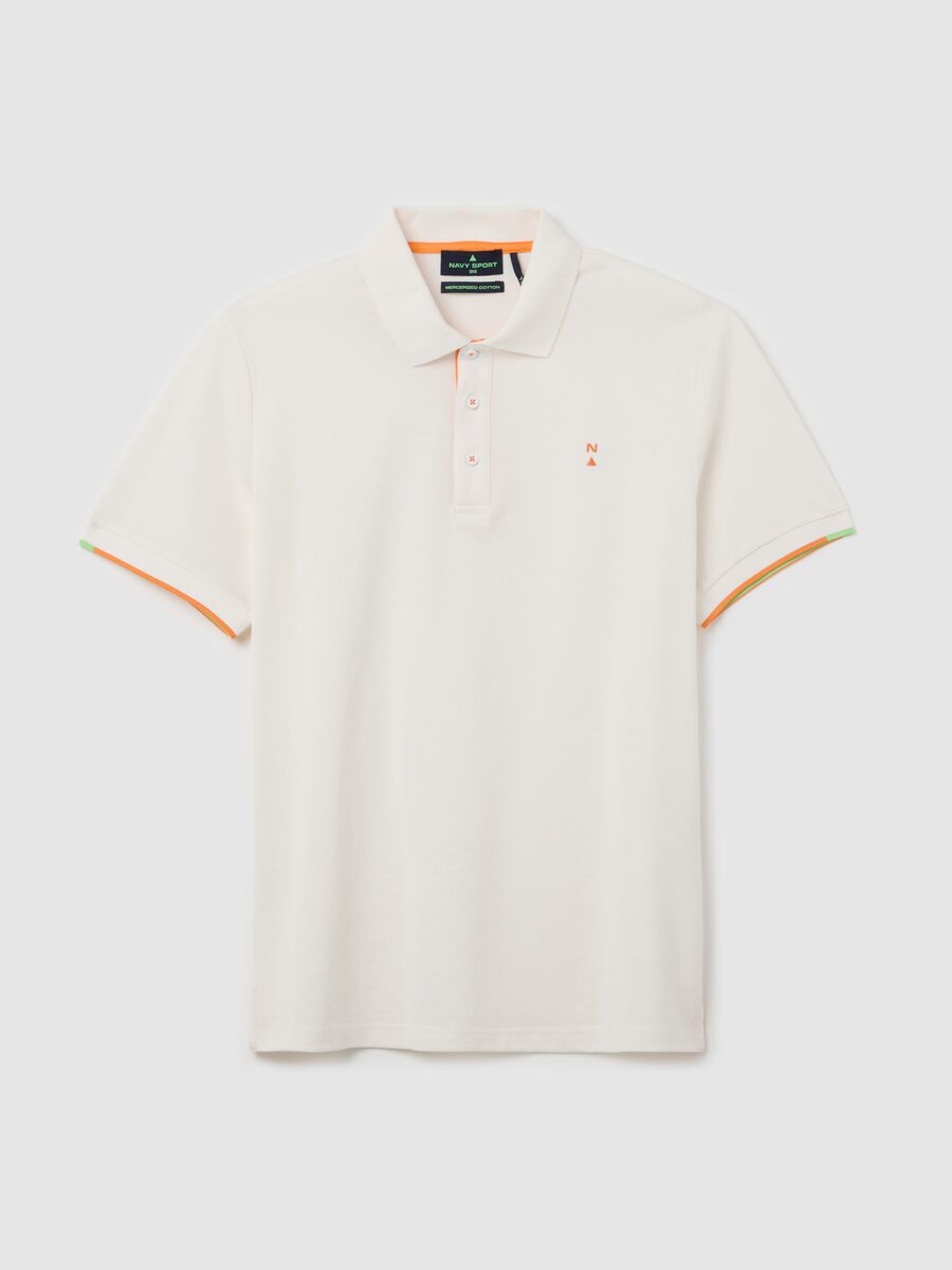 Polo in piquet con stampa logo_4