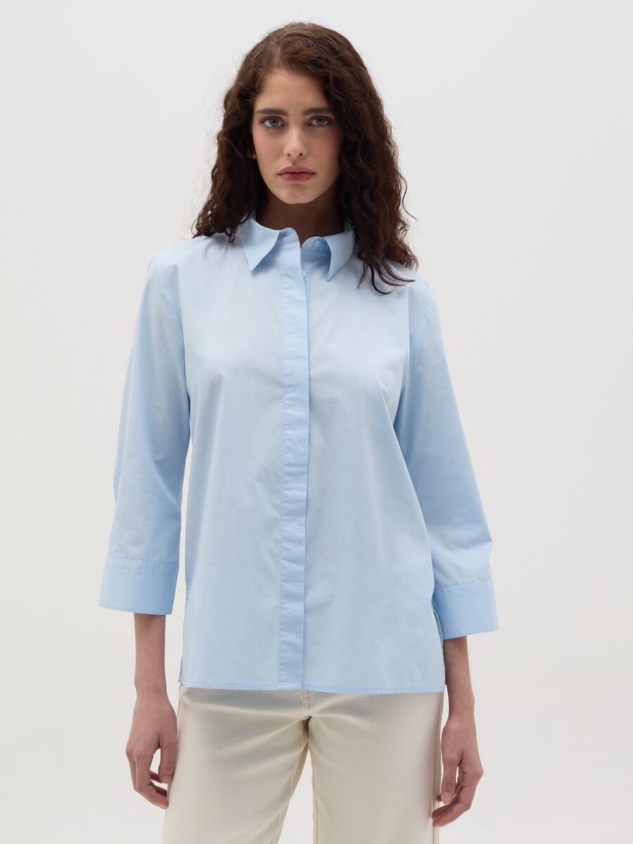 Shirt with three-quarter sleeves_0