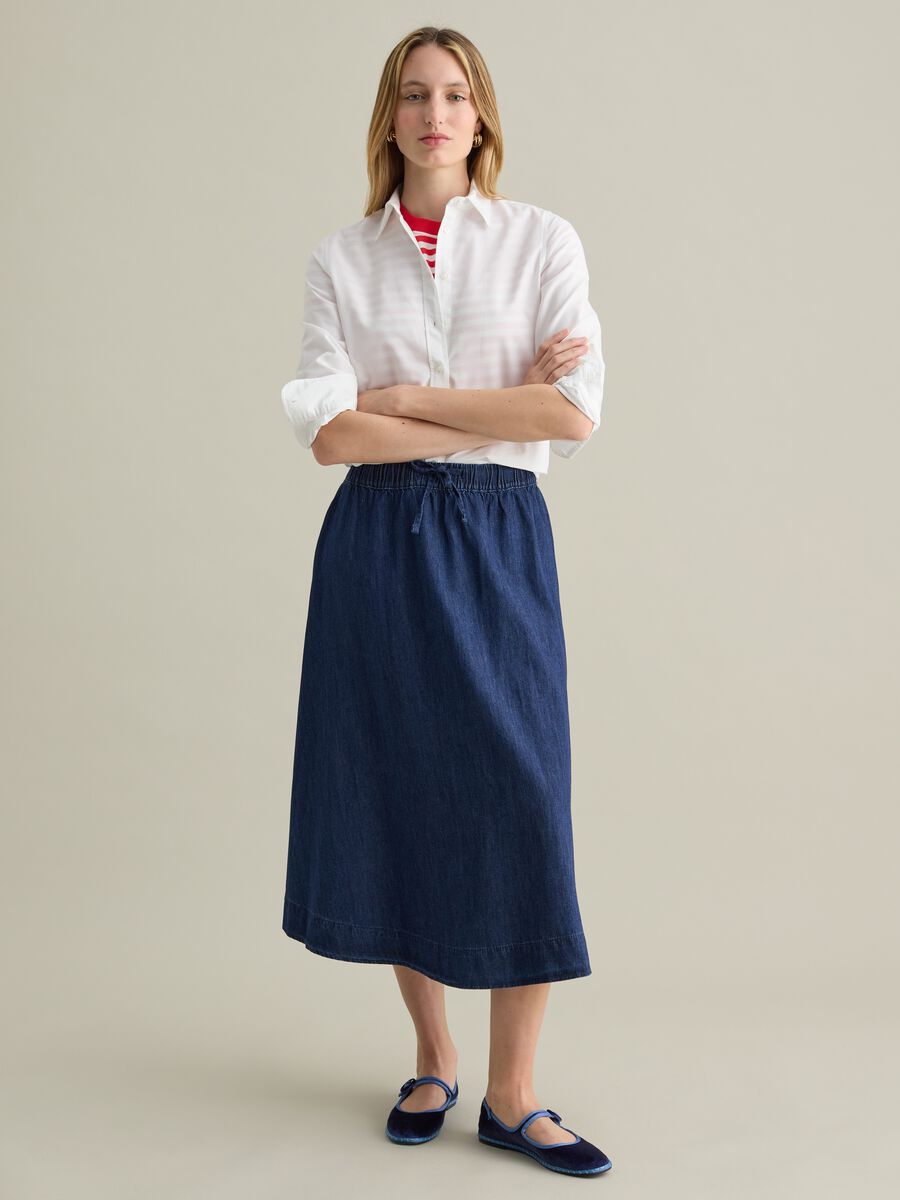 Long blue skirt in denim_0