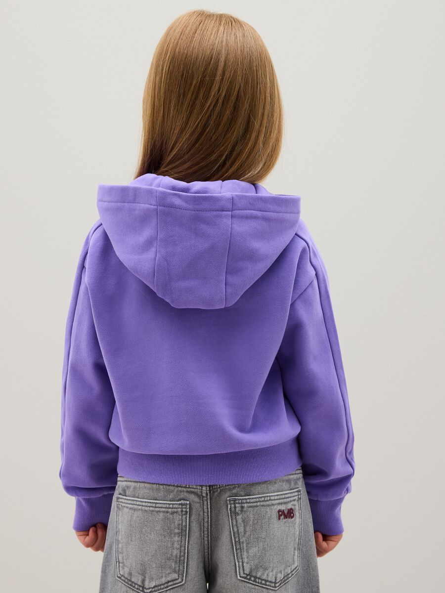 Girls' Regular Fit Purple Cotton Hoodie_1