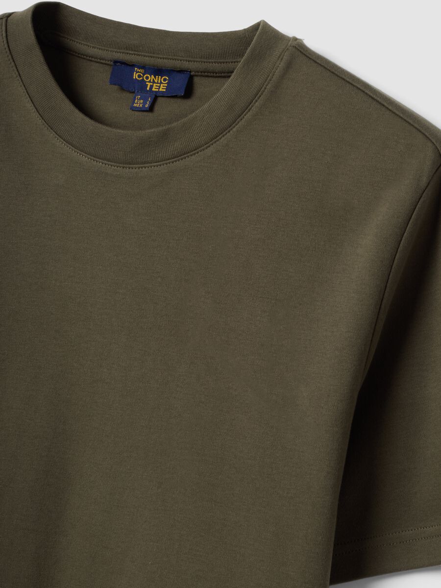 Green pure cotton short-sleeve regular-fit T-shirt_6