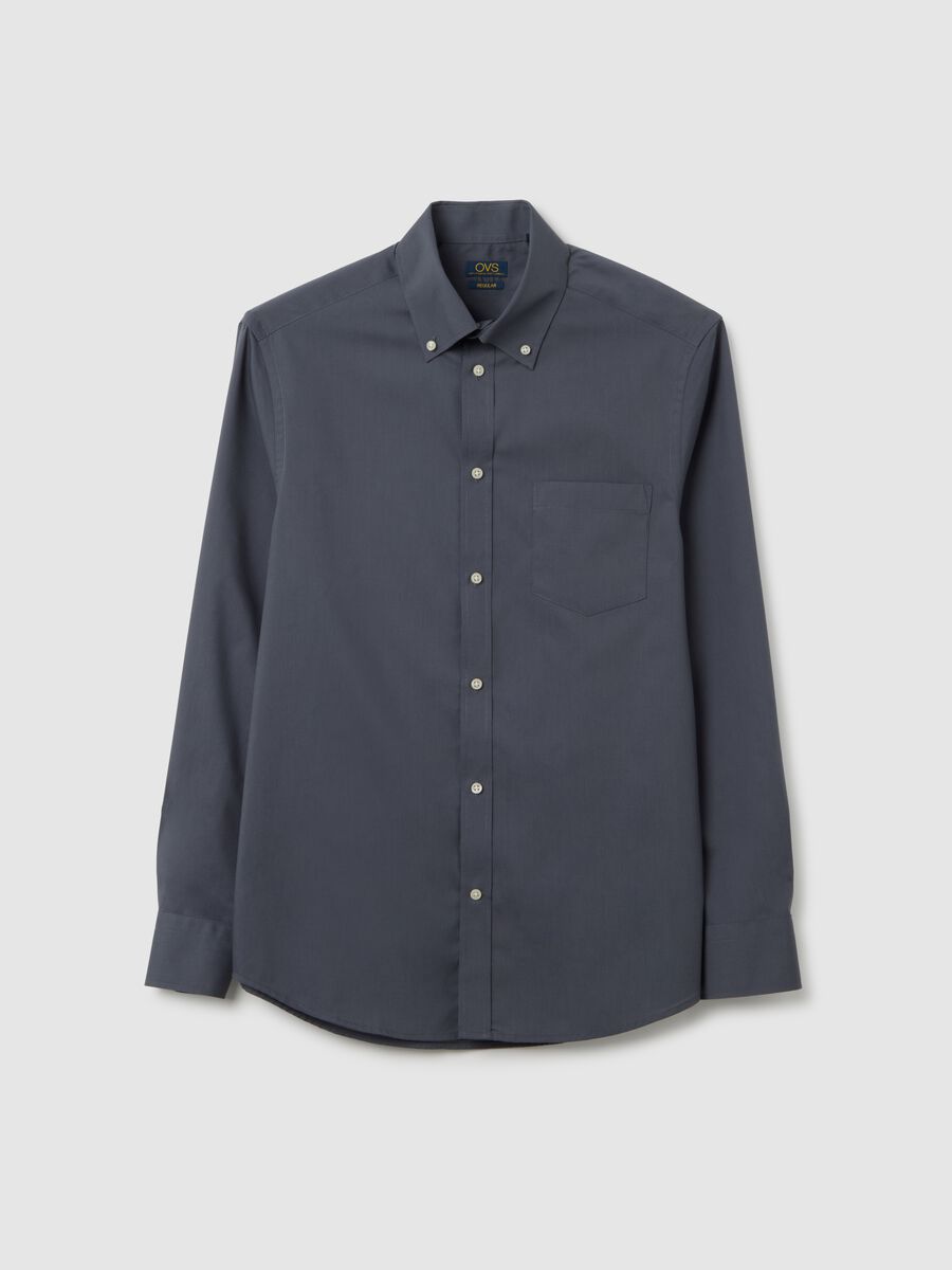 Regular Fit Blue Shirt_4