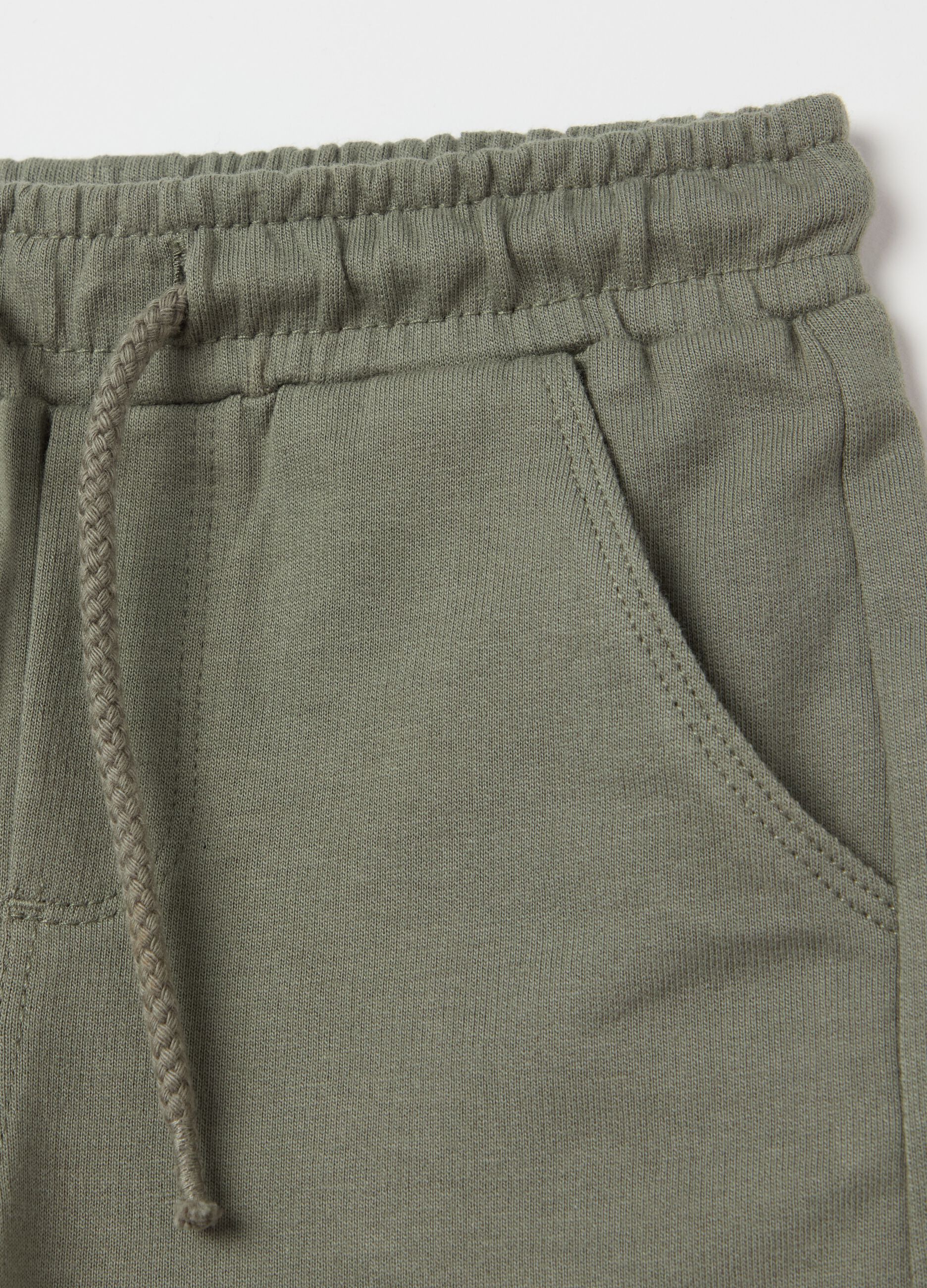 Cotton Bermuda shorts with drawstring