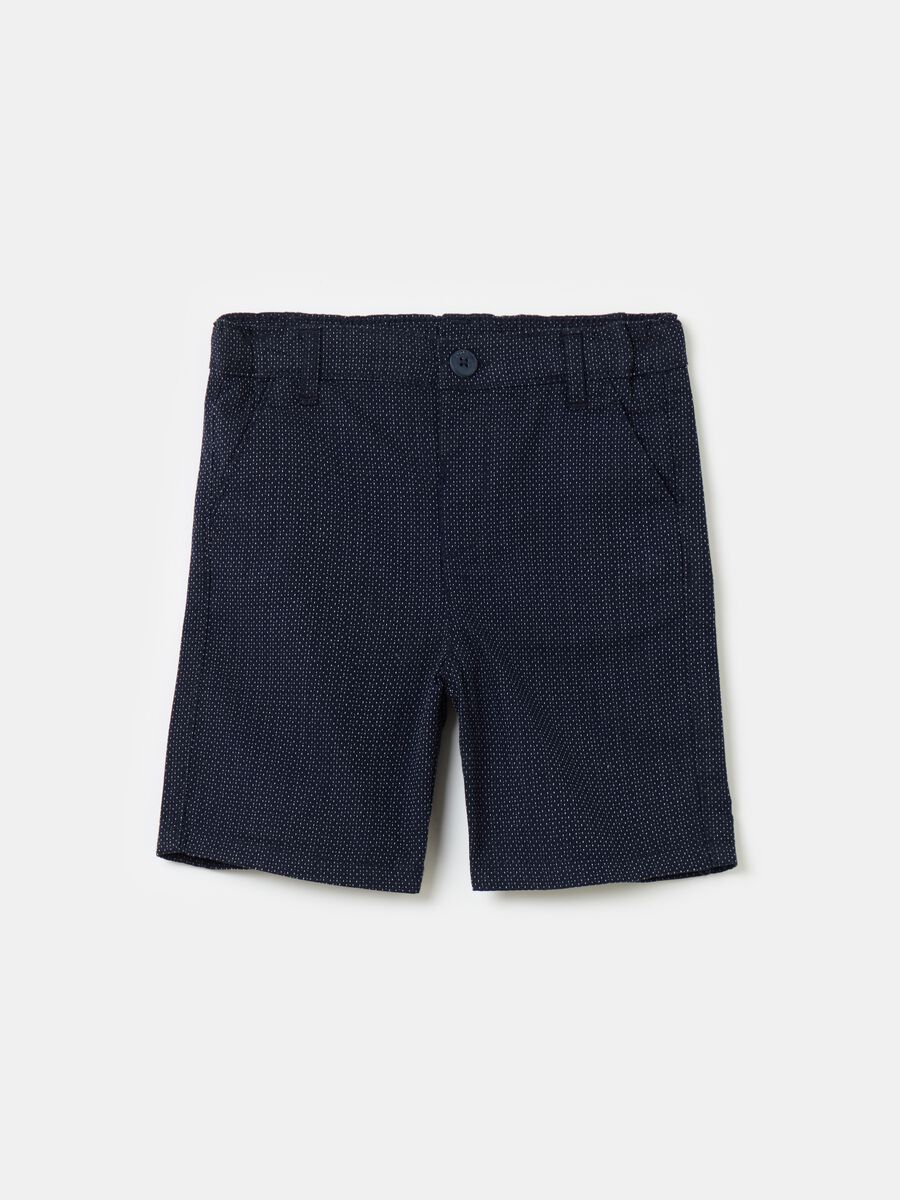 Dobby cotton Bermuda shorts_0