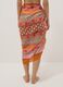 Orange pure cotton pareo with patterned print_2