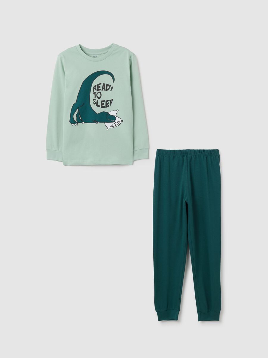 Children's green pure cotton pyjamas regular fit_0