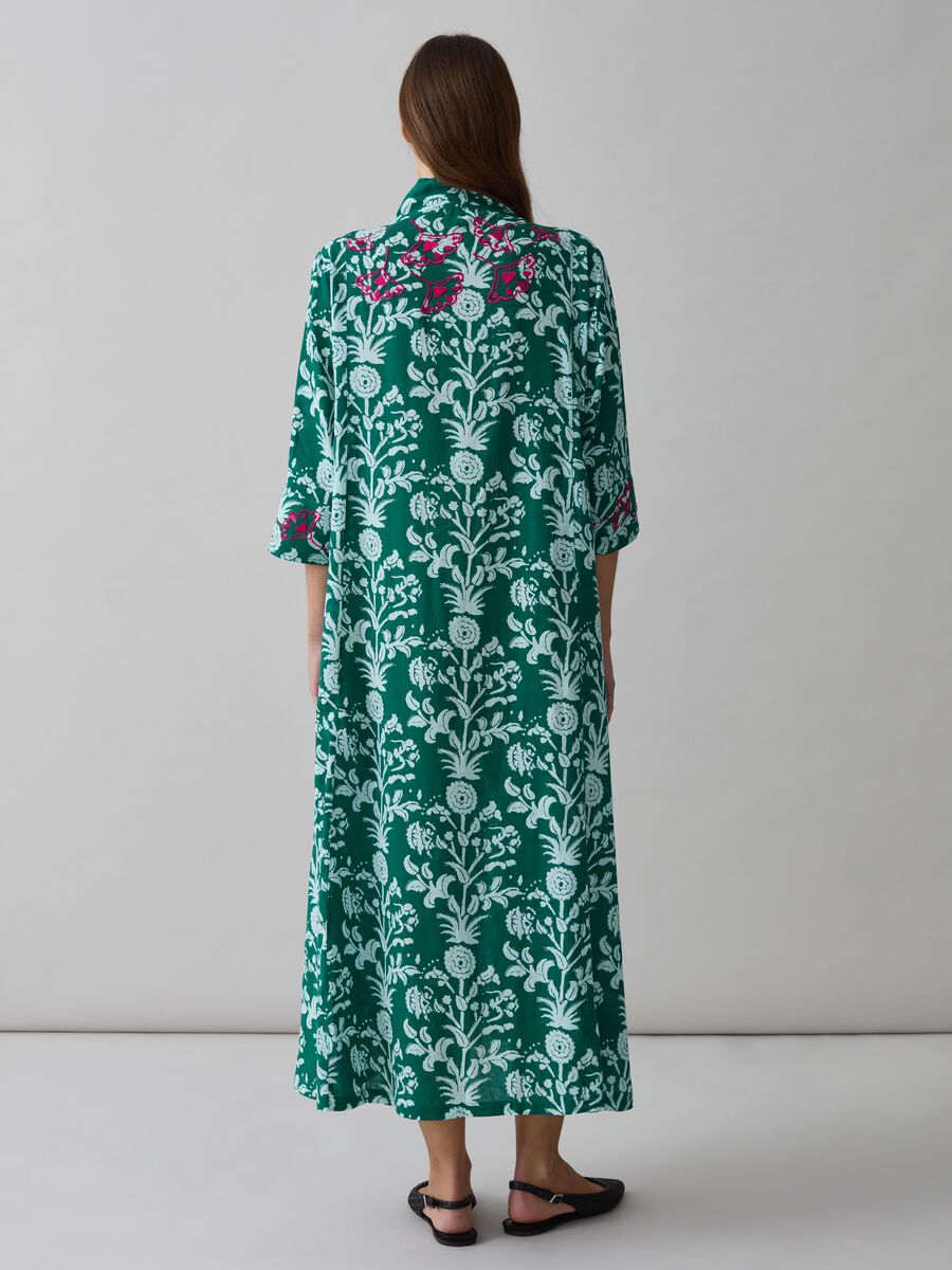 Beach cover-up kaftan with print and embroidery_2