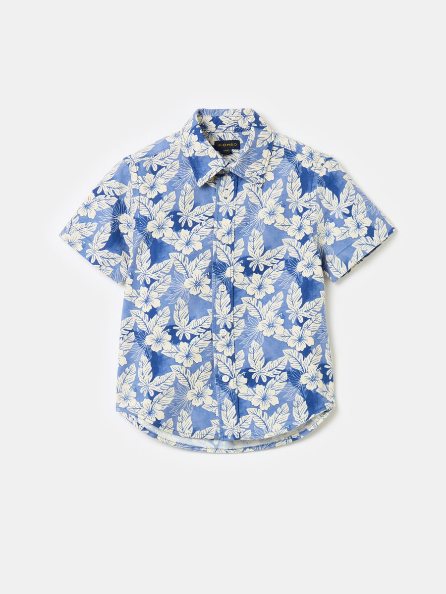 Short-sleeved shirt with Hawaiian print_3