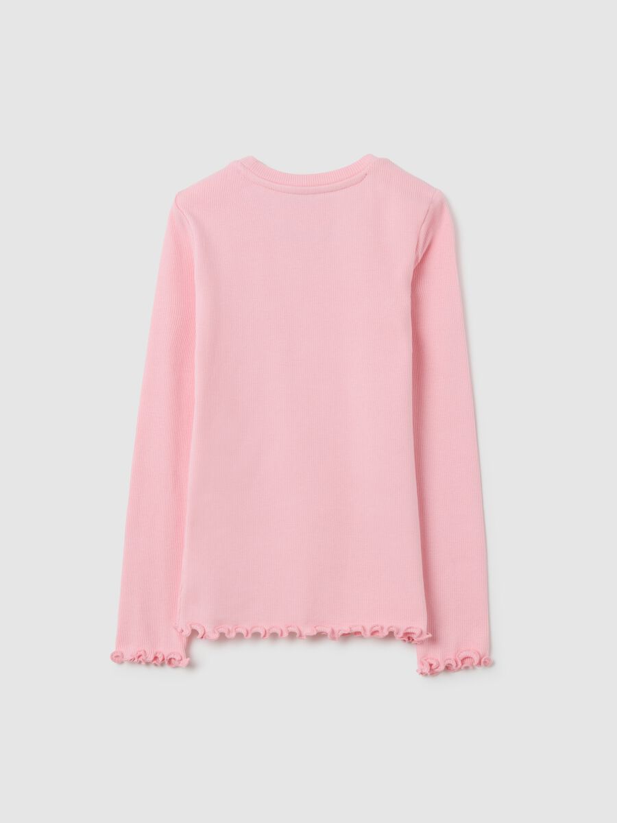 Girls' pink cotton regular fit top_1