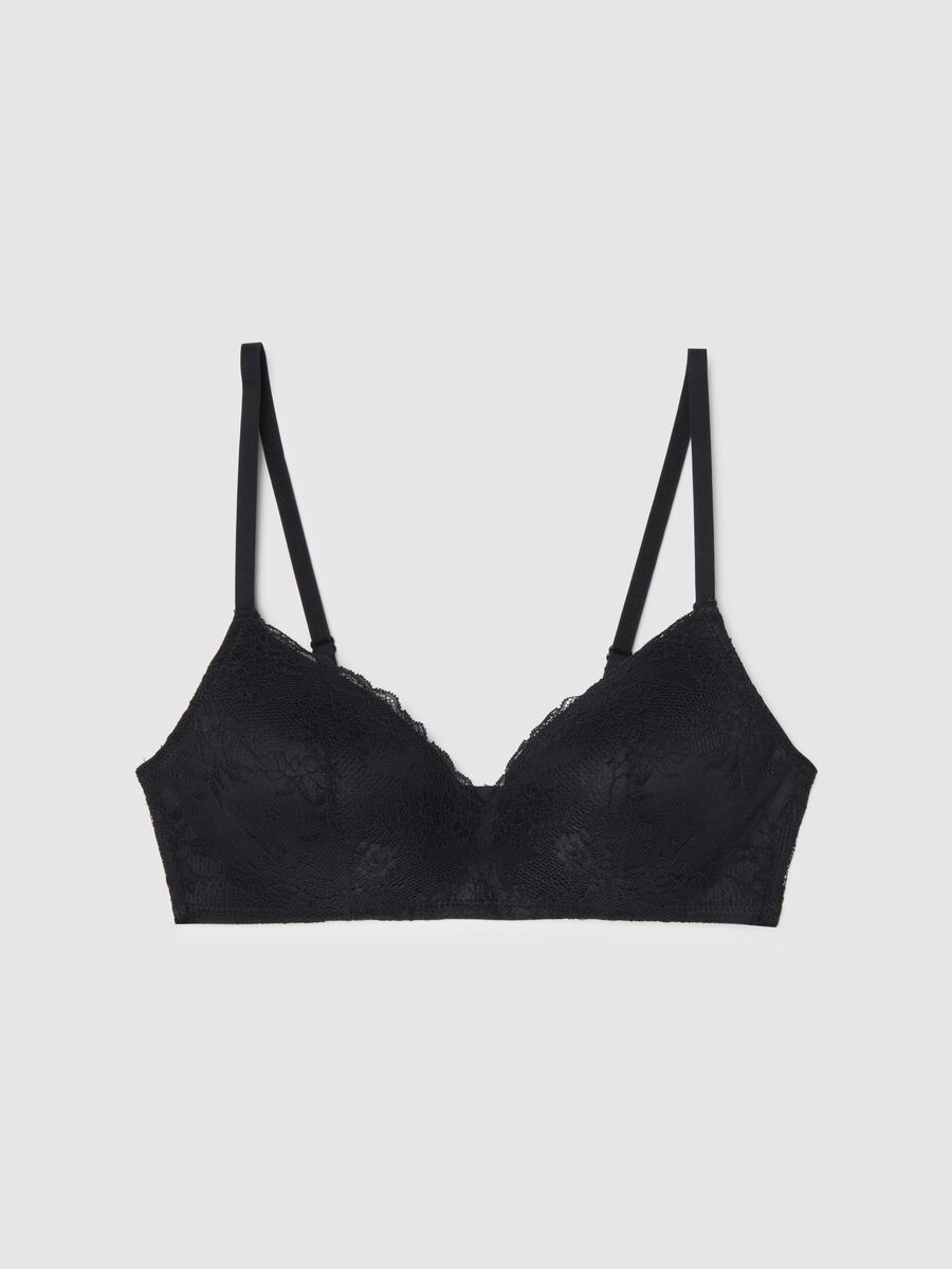 Bralette in tessuto elasticizzato e pizzo nero_4