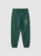 Children's regular fit green pure cotton joggers_0