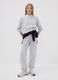 Grey jogger trousers in organic cotton and viscose blend for girls_1