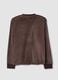 Brown stretch V-neck pyjama top_1