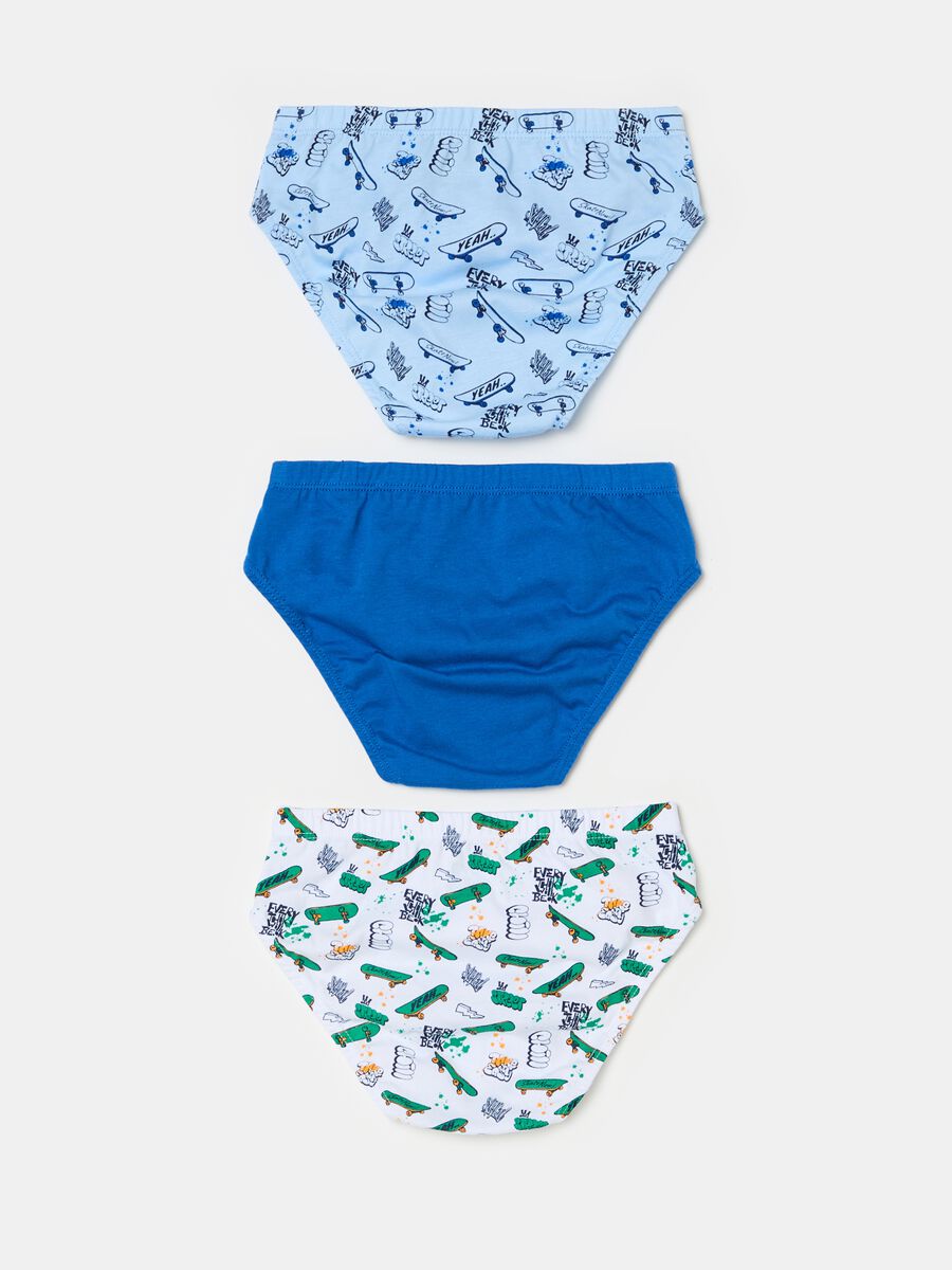 Three-pack briefs in organic cotton with print_1