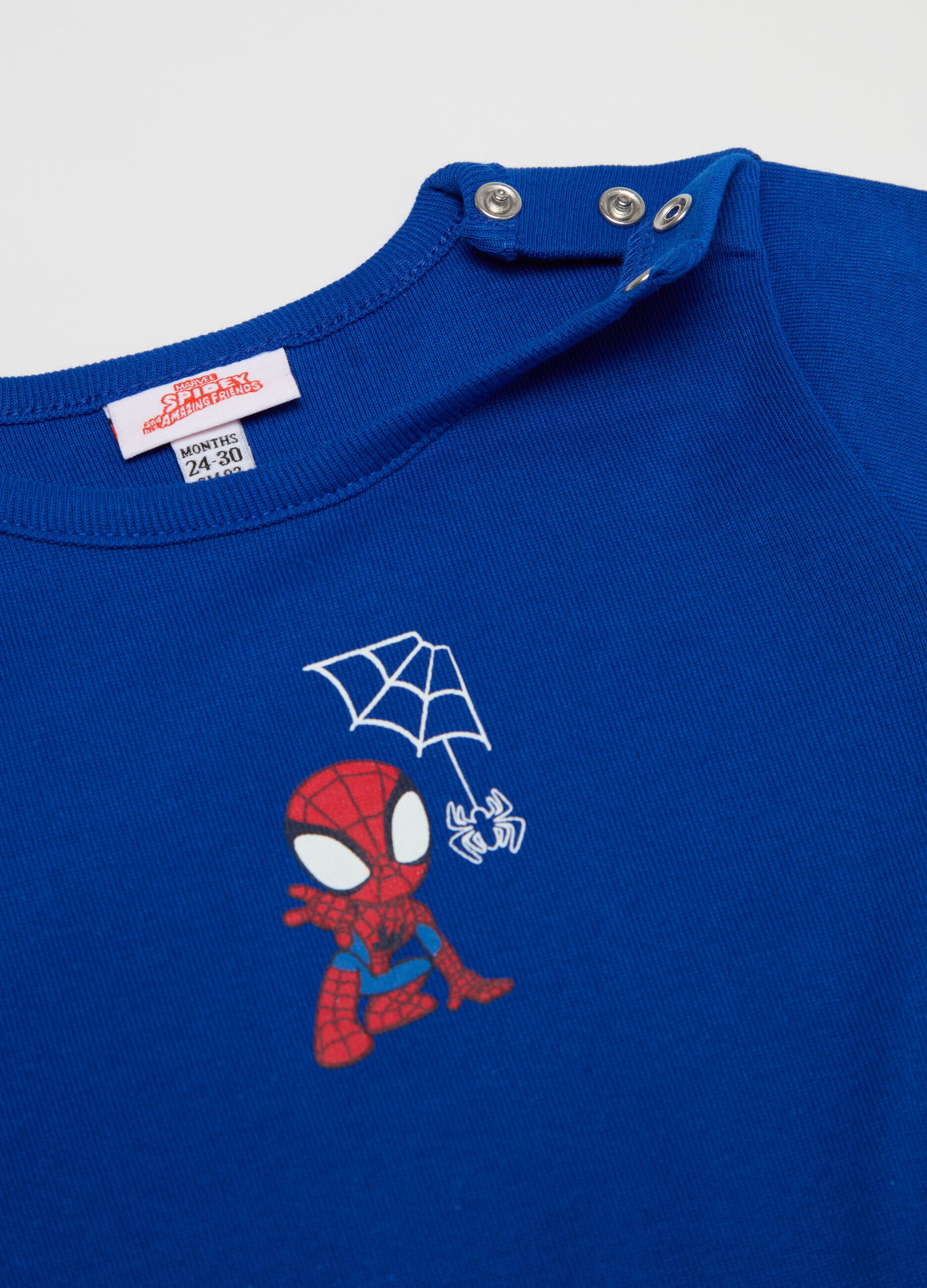 Two-pack short-sleeved bodysuits with Spidey print