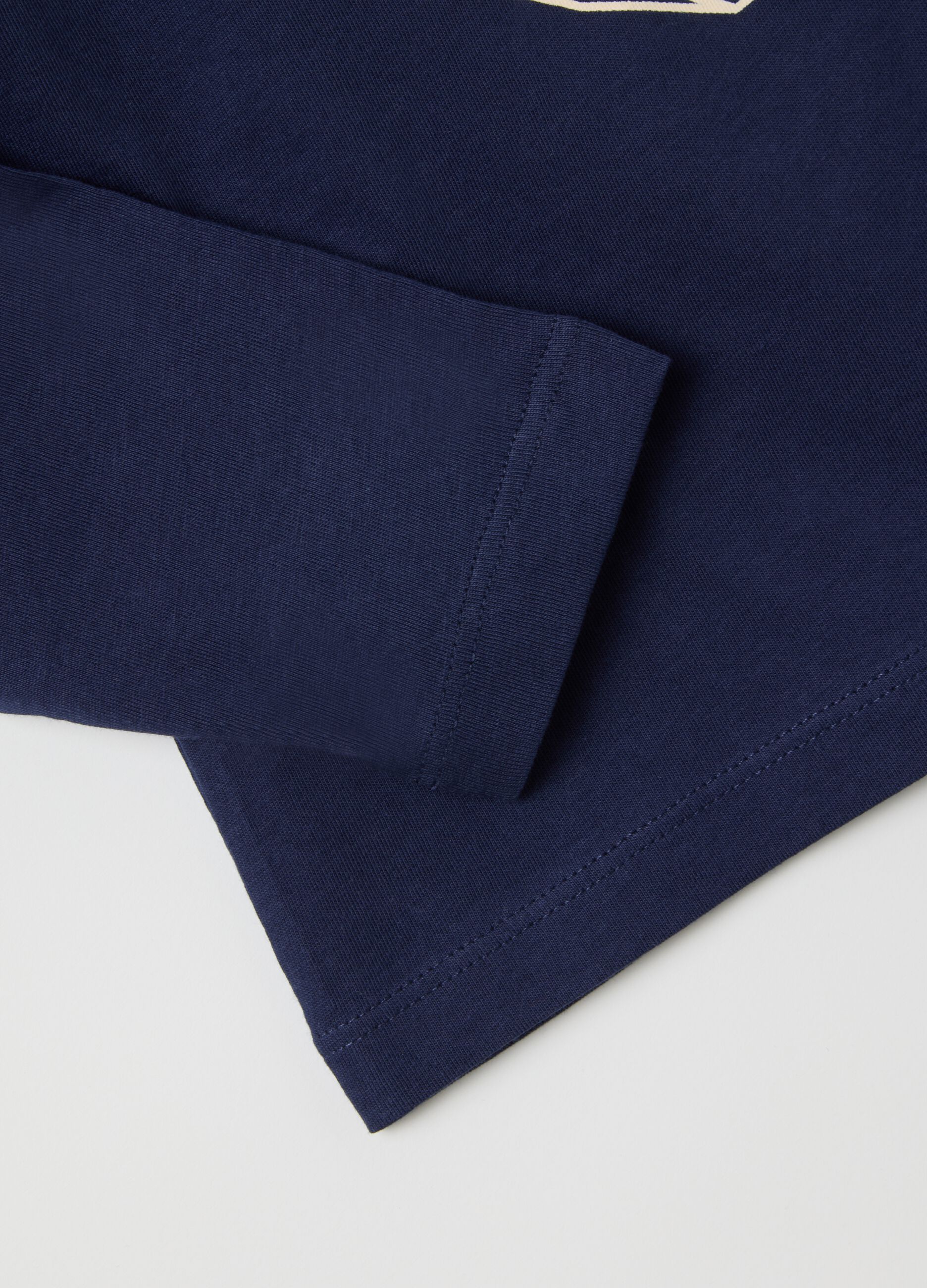 Child's T-shirt in pure blue cotton regular fit