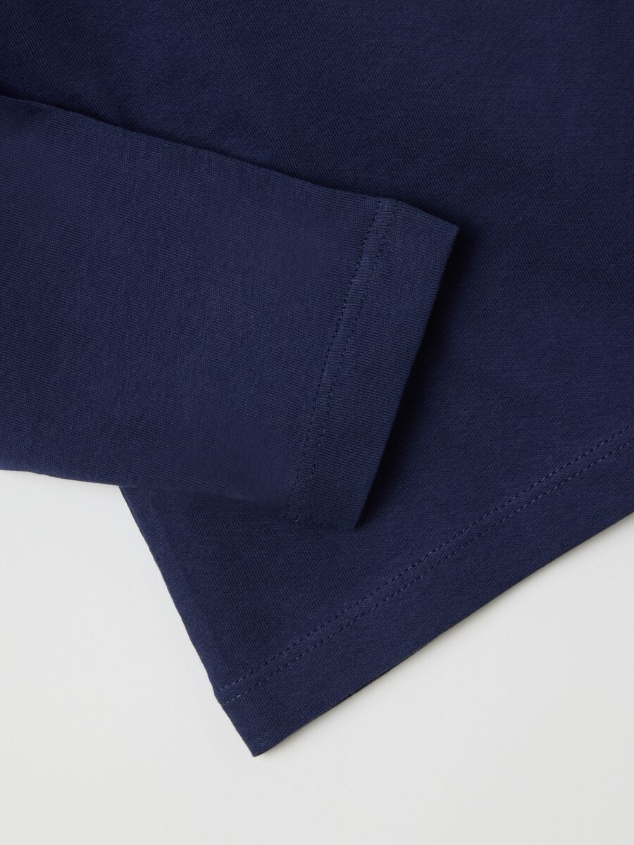 Child's T-shirt in pure blue cotton regular fit_3