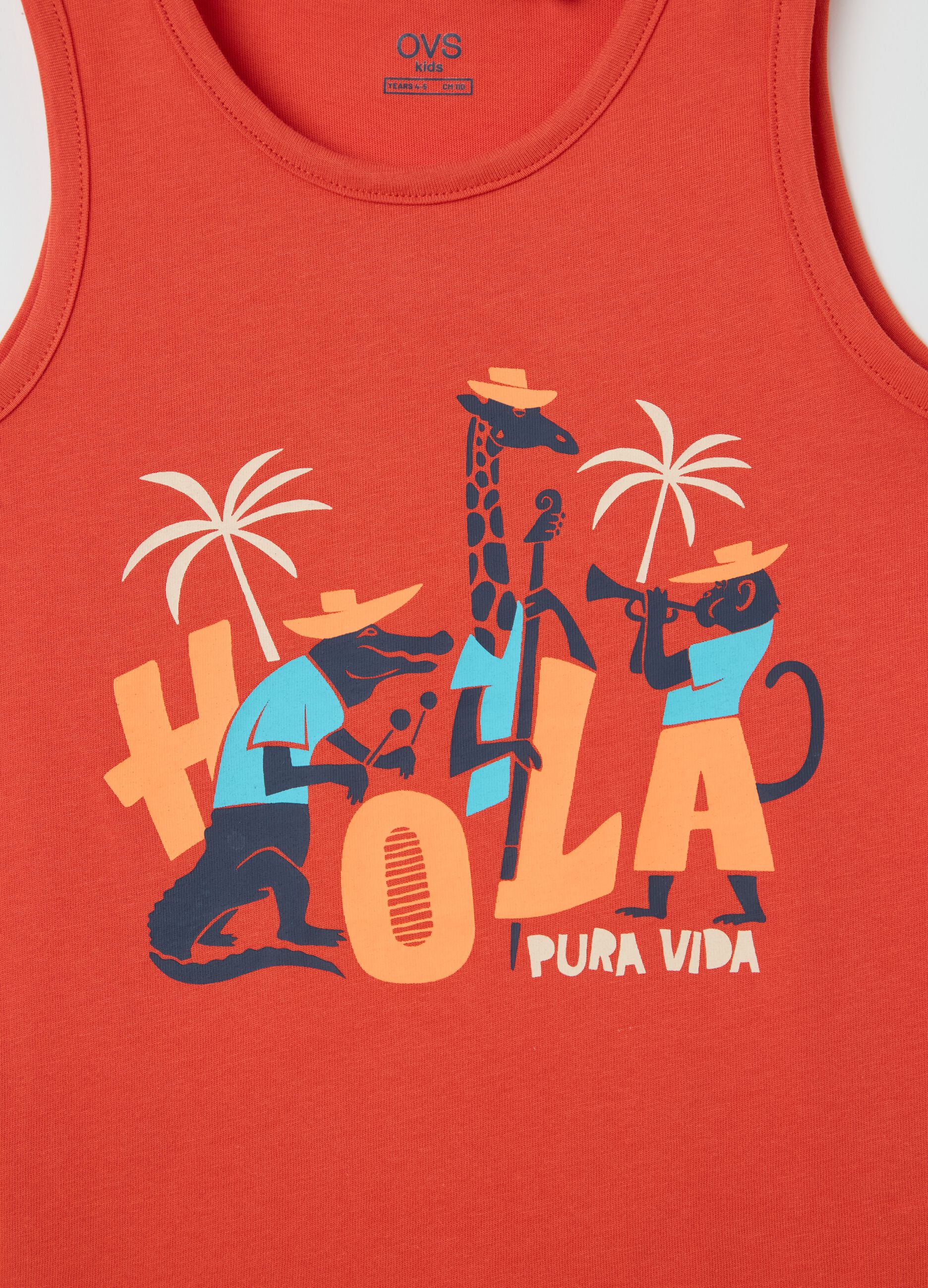 Red Tank Top with Fun Print by OVS Kids