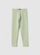 Girls' Slim Fit Green Stretch Cotton Leggings_0