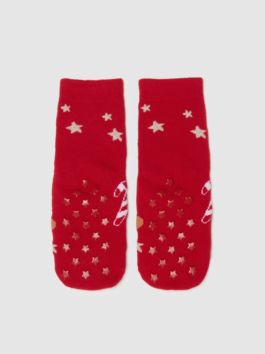 Calzini natalizi rossi da bambina in misto cotone regular fit _2