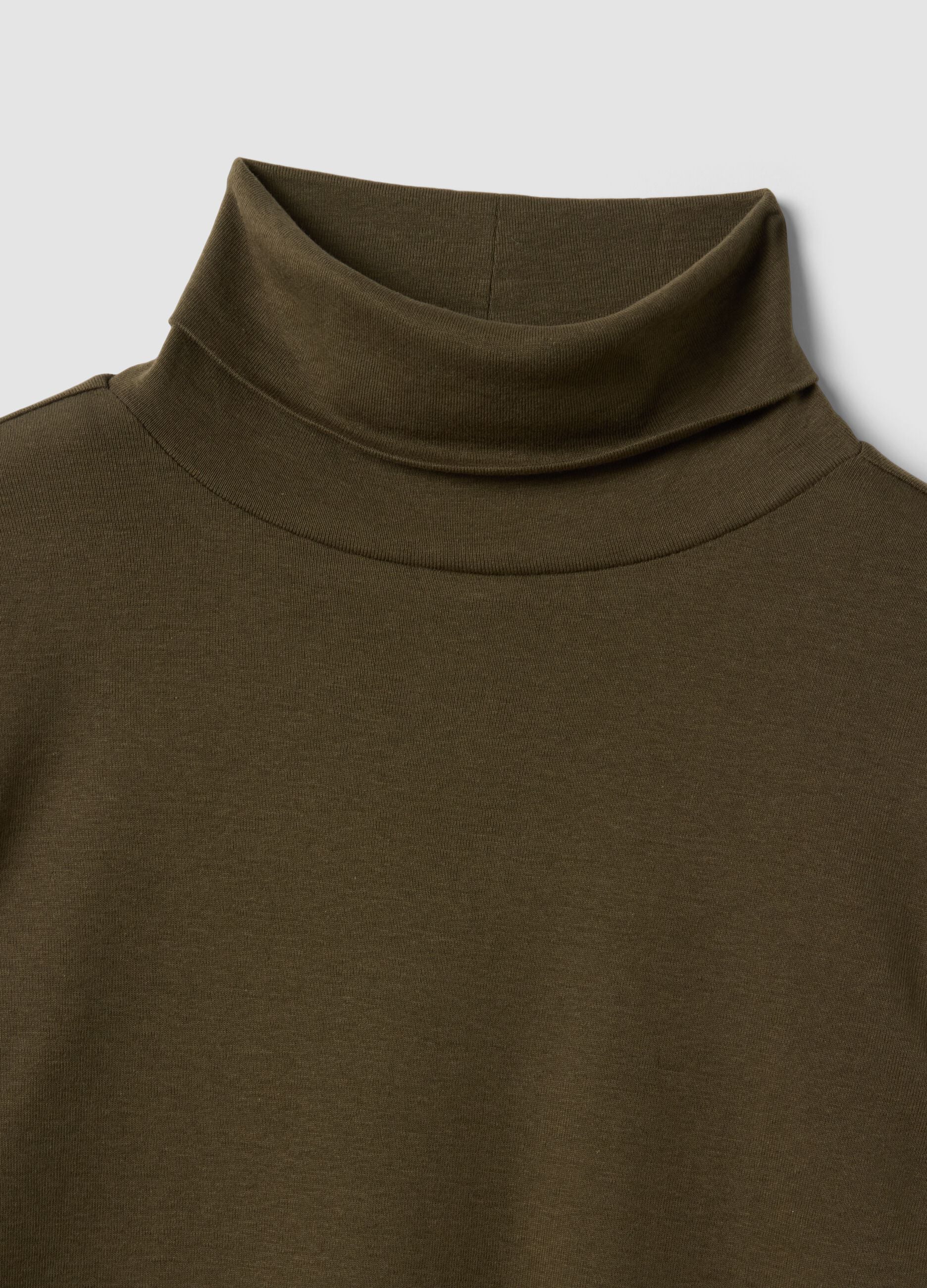 Brown crew-neck pure cotton T-shirt
