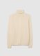 Beige Regular Fit Roll Neck Jumper with Jacquard Pattern_4
