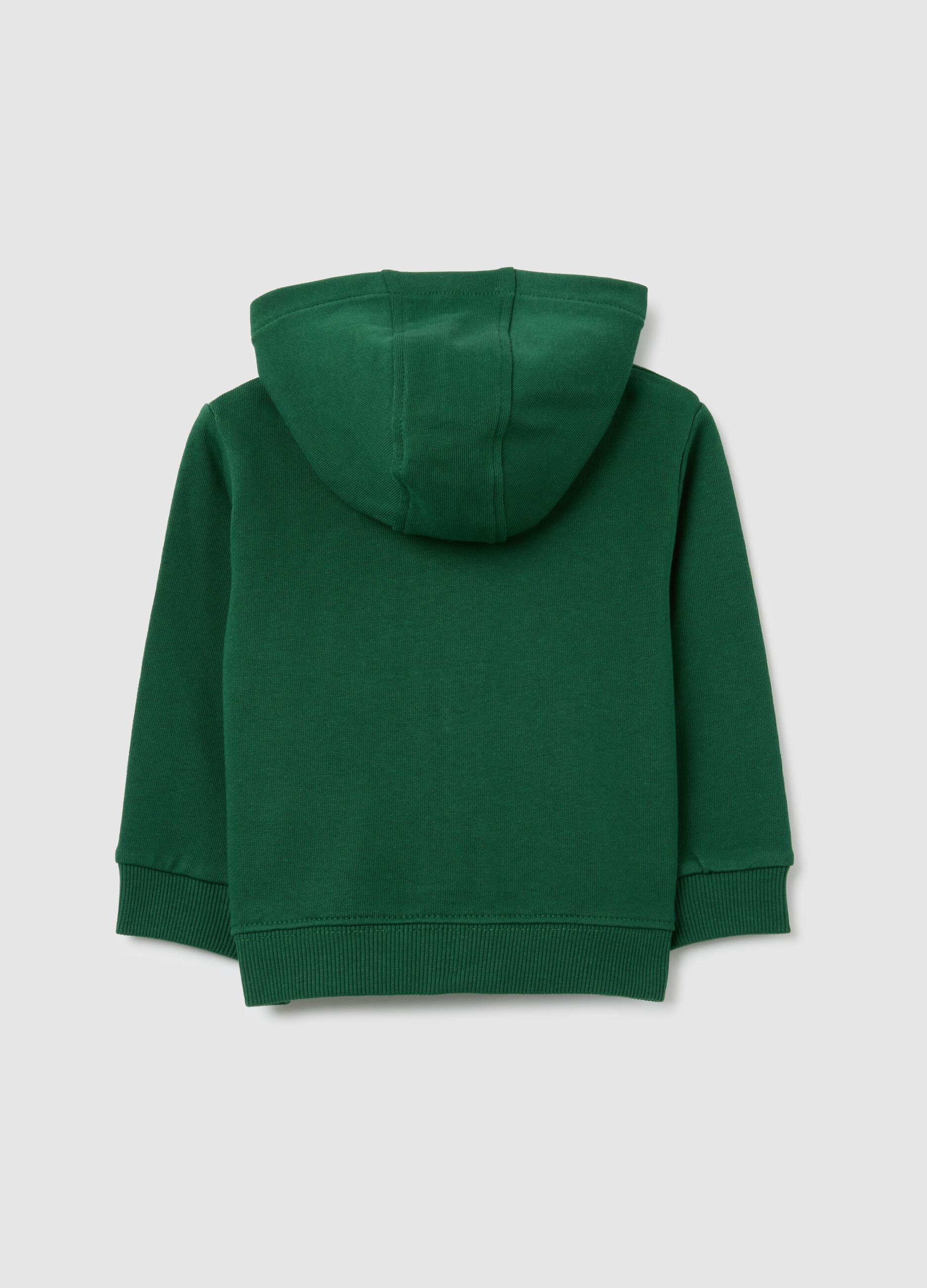 Felpa da neonato in puro cotone verde regular fit