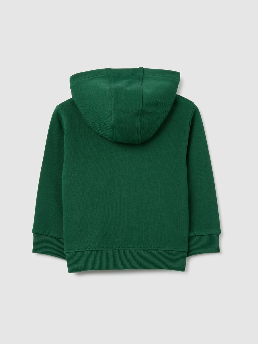 Felpa da neonato in puro cotone verde regular fit_1