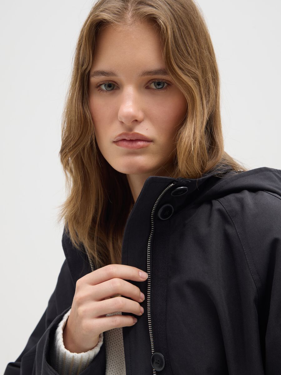 Black cotton-blend jacket regular fit_3